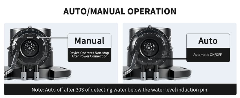 LANCHEZ 1/2HP Automatic Pool Cover Pump, 2250GPH Submersible Water Sump Pump with Check Valve & 3 Adapters, 25ft Power Cord, Removal for Swimming Pool, Hot Tubs, Rooftops and more,Black