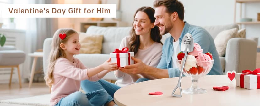 Christmas Father Gifts for Dad Daddy Father-in-Law Grandpa, Dad Birthday Gift from Daughter Son Father's Day Papa Grandfather Husband Brother Uncle, Funny New Bonus Step Dads Ice Cream Shovel Spoon
