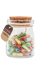 Capsule Letters Message in a Bottle - Cute Things Gifts for Boyfriend Girlfriend - Love Letter for Anniversary, Birthday,Valentines Day, Mother's Day Gift (Mixed Color 50pcs)