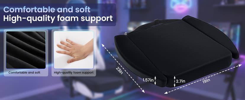 BALAPET Ultra Soft Gaming Chair Cushion for Long Sitting Gamers,Tailbone Pain Reduce Cushion for Office Chair(Black)