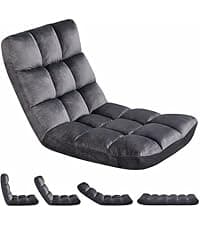 Yaheetech Flower Shape Velvet Vanity Chair, Modern Side Chair Armchair with Golden Metal Legs for Living Room/Dressing Room/Bedroom/Home Office/Kitchen, Gray
