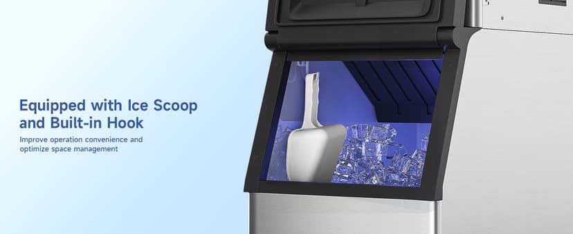 Real Relax Commercial Ice Maker 440 lbs/24H with 330 lb Storage Bin, ETL Approved Commercial Ice Machine with Automatic Self-Cleaning, LCD Display – for Restaurant, Bar, Hotel, Café