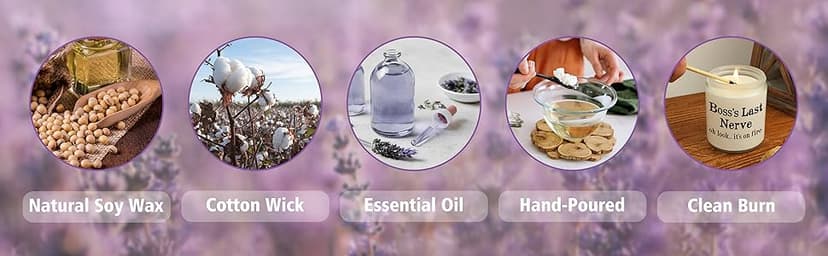 Funny Boss Gifts for Women Men- Handmade Lavender Soy Wax Candle- Best Boss Lady Gifts for Women, Birthday Christmas Gift for Boss Female, Boss's Last Nerve Candle (7oz)