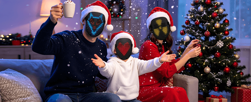 Gift for Halloween Costume Mask Birthday Christmas Cosplay, Rechargeable, 50 Glowing Patterns, Cool Toys For Kids Adults JDBMAOYE LED Light Up Mask with Gesture Sensing,Perfect Gifts for Teen Boys B0D9LZXPZ1