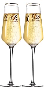 Christmas Gifts for Couples 2025,Wedding Gift, Wifey and Hubby Glasses Set,Bridal Shower Gifts for Bride and Groom, Newly-Married Anniversary for Him and Her,Mr and Mrs Gift,His and Hers Glass