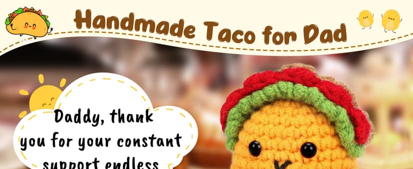 Dad Christmas Birthday Gifts from Daughter Son I Love Best Dad Ever Gifts for New Single Step Dads Thank You Daddy Cool Funny Present Fathers Day Handmade Crochet Taco Gift