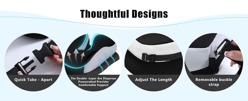 Seat Cushions for Office Chairs Wheelchair Cushion for Long Sitting Back Pain,Memory Foam Seat Car Computer Desk Chair Cushion,Coccyx Cushion for Tailbone Pain Relief Cushion Office Chair Black