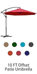 Sunnyglade 7.5' Patio Umbrella Outdoor Table Market Umbrella with Push Button Tilt/Crank, 6 Ribs (Tan)