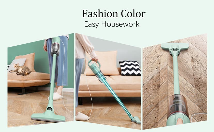 Stick Vacuum Cleaner, Corded Handheld Vacuum Cleaner Mini Electric Broom for Pet Hair Hardwood Floor Cat Litter Cleaning (13ft-Cord)