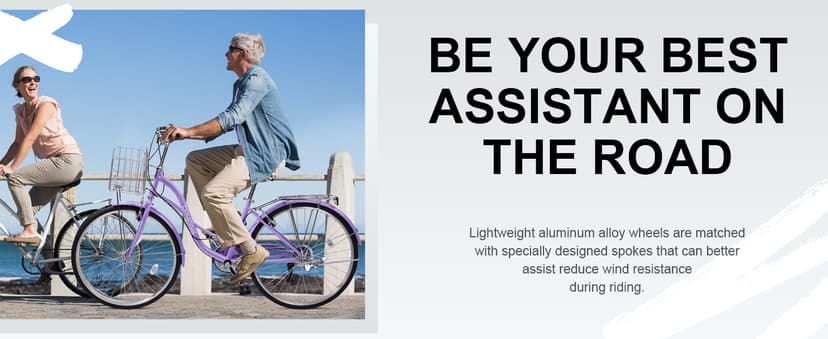 26" Cruiser Bike Commuter Bike 7 Speed Women's Bicycle Beach Cruiser with Ergonomic Upright Design, Adjustable Saddle, Dual Fenders & V Brake and High Carbon Steel Frame