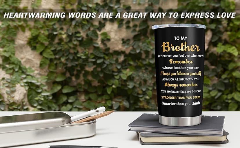 Best Gifts for Brother, Fathers Day/Christmas/Birthday Gift for Brothers Adult Tumblers 20oz, Big Brother Gifts from Sister Coffee Mug, Funny Gift for Older/Little Brothers Cup