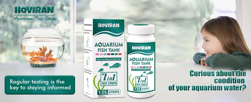 7 Way Aquarium Test Strips, 125 Count Fish Tank Test Strips for Freshwater Saltwater Pond, Water Testing Kit Aquarium for Chlorine, Total Hardness, Carbonate, Alkalinity, Nitrate, Nitrite and pH