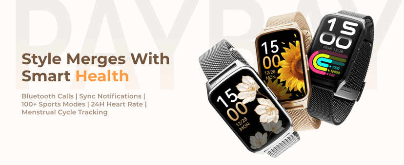 paybay Fitness Tracker Watch for Men Women, Activity Tracker for iPhone and Android with Step Counter, Calorie, Sleep Monitor, 110+ Sports Modes, IP68 Waterproof Smartwatch (Minimalist, Gold, 1.57)