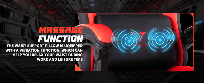 VITESSE Ergonomic Video Gaming Chair for Adults, 400 lbs PC Computer Chair, Racing Office Chair, Silla Gamer Height Adjustable Swivel Chair with Lumbar Vibration Support and Headrest(Red)