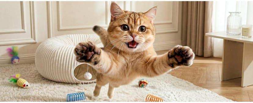 Cat Tube with Kitten Toys for Indoor Kittens, Collapsible Play Tunnel, Cat Gifts Cat Tunnel Bed with 40 Pcs Interactive Cat Toys, White B0FB9CN22D
