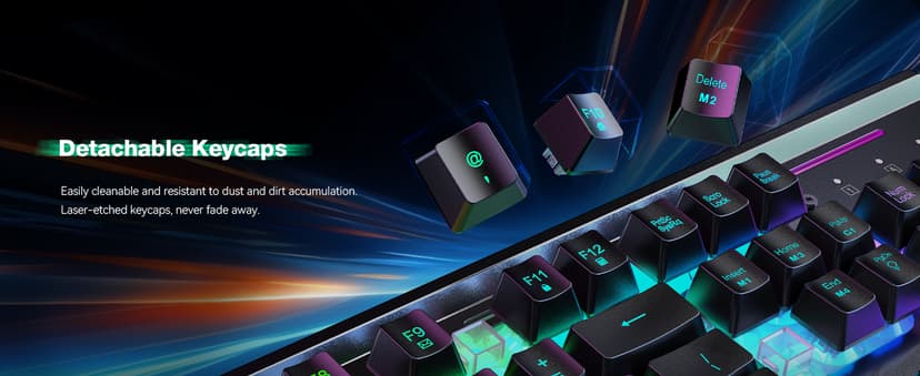 TECKNET Gaming Keyboard, USB Wired Computer Keyboard, 15-Zone RGB Illumination, IP32 Water Resistance, 25 Anti-ghosting Keys, All-Metal Panel (Whisper Quiet Gaming Switch)