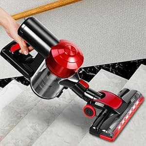 iwoly C150 Cordless Vacuum Cleaner Rechargeable with 2200mAh Detachable Battery, 18000Pa Cyclone Vacuum with HEPA Filter, Lightweight Portable Handheld Stick Vacuum for Hard Floor Car Cleaning