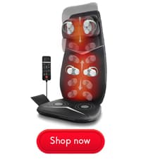 Zyllion Shiatsu Back and Neck Massager with Heat - 3D Electric Kneading Deep Tissue Massage Pillow for Muscle Pain Relief, Black, ZMA-13