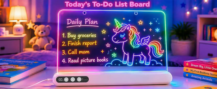 Led Drawing Board with 14 Light Effects,16" Rechargeable Glow Doodle Led Note Board with Colorful Markers,Neon Art Dry Erase Doodle Glow Drawing Tablet,Chritmas Birthday Festival Gifts for Kid (White) B0H1HPZ583