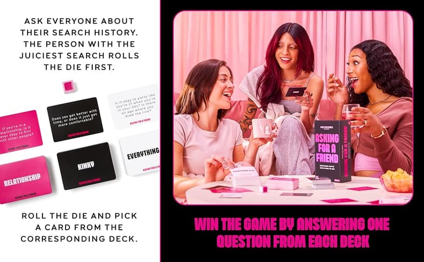 Asking for A Friend by Relatable, Great Card Games for Game Night, Bachelorette Party Favors for Social Gatherings, and Friendly Icebreakers, Includes 300 Cards and 1 Die