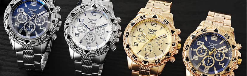 Dacdyi 4 pcs Classics Business Watches for Men Big Face Men’s Watch Wholesales Analog Quartz Wristwatch