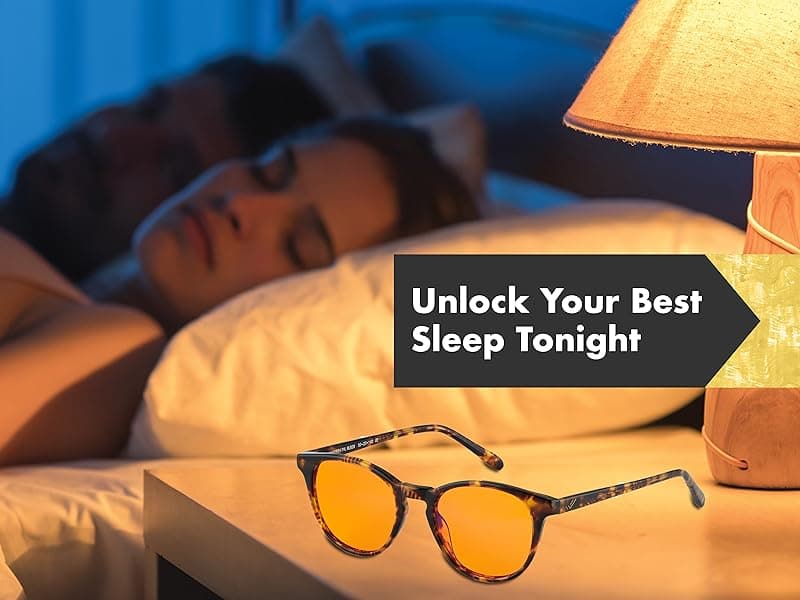 Orange Blue Light Blocking Glasses for Better Sleep - 99.5% Premium Acetate Migraine Glasses for Women & Men