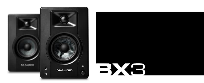 M-AUDIO BX3 Pair 3.5" Wired Studio Monitors and PC Speakers for Recording and Multimedia with Music Production Software