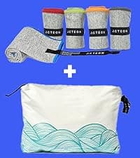 Acteon Microfiber Gym Towels 5 Pack, Quick Dry Silver ION Odor-Free Sweat Towel, Super Absorbent Fast Drying for Men & Women, Workout, Yoga, Running, Hiking, Travel – 16x30.5 Inch