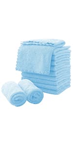 MOONQUEEN Microfiber Facial Cloths Fast Drying Washcloth 12 Pack - Premium Soft Makeup Remover Cloths - Highly Absorbent