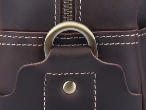 Polare Leather Briefcase for Men Business Travel Messenger Bags 15.6 Inch Laptop Bag YKK Metal Zipper