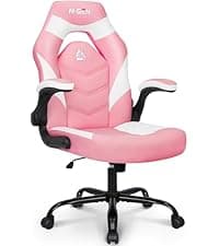 N-GEN GAMING Video Gaming Chair Office Computer Desk Use Ergonomic Reclining Backrest Adjustable Armrests Lumbar Support Footrest High Density Foam Breathable Fabric Heavy Duty Base (Purple)