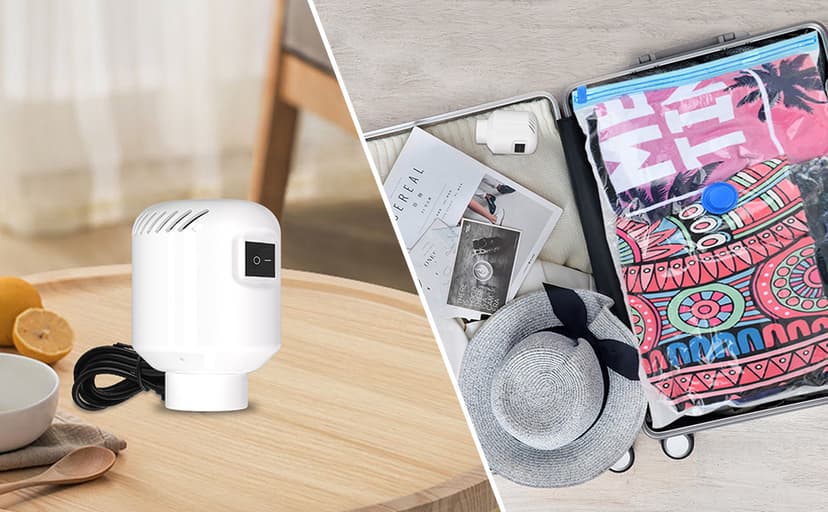 Electric Pump for Vacuum Storage Bags Travel Vacuum Pump for Various Vacuum Seal Bags Portable Vacpack Air Pump for Compression Clothing Blanket Luggage White(Storage Bag Not Included)