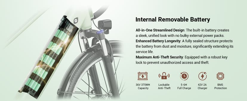 Electric Bikes for Adults, 26"/27.5" E Bikes for Adults with 1200W Peak Motor, 28 MPH, 50+ Miles Range Electric Bicycle, E Mountain Bike with 480WH Removable Battery, UL Certified