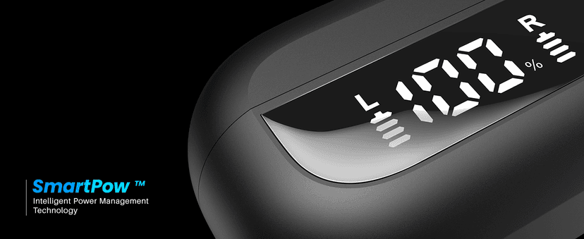 TOZO OpenEarRing True Open Ear Headphones, Lightweight Comfort Open Ear Clip Wireless Earbuds, 40H Play Bluetooth 5.4 Headphones with Smart Digital Display Design Fit Sports Running, Workout Black