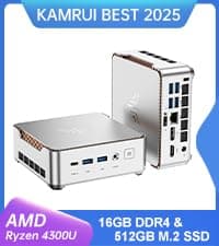 KAMRUI Pinova P2 Mini PC, AMD Ryzen 4300U(Beats 3500U/3200U/N150,Up to 3.7 GHz) Mini Computers, 16GB RAM 512GB SSD Mini Desktop Computers, Triple 4K Display/HDMI+DP+Type-C/WiFi/BT for Home/Business