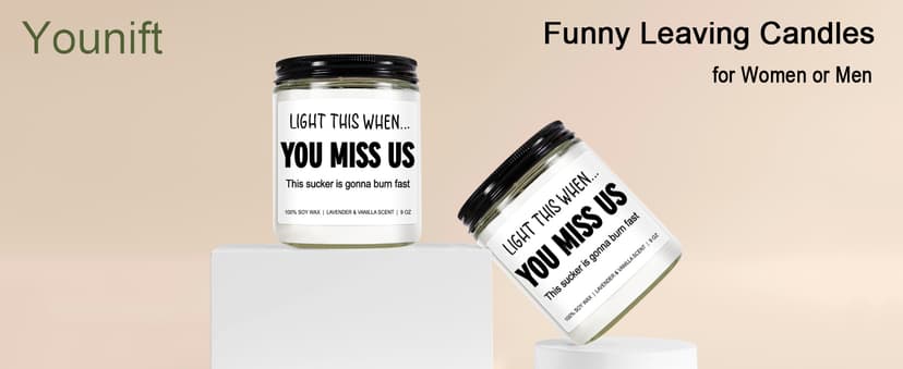 Funny Scented Candle, We Will Miss You, Moving Away Gifts for Friend, Farewell, Goodbye, Going Away Gifts for Coworkers Women, Men, Boss, Coworker Leaving, Retirement Presents - 9 oz