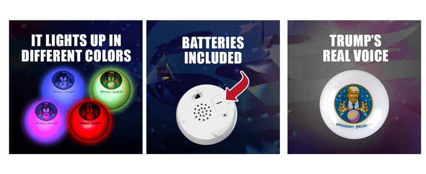 Talking President Predicto - Donald Fortune Teller Ball - Ask Crystal Ball Question & Hear Trump's Real Voice - Makes for Unique Halloween Party Favors & White Elephant Gifts