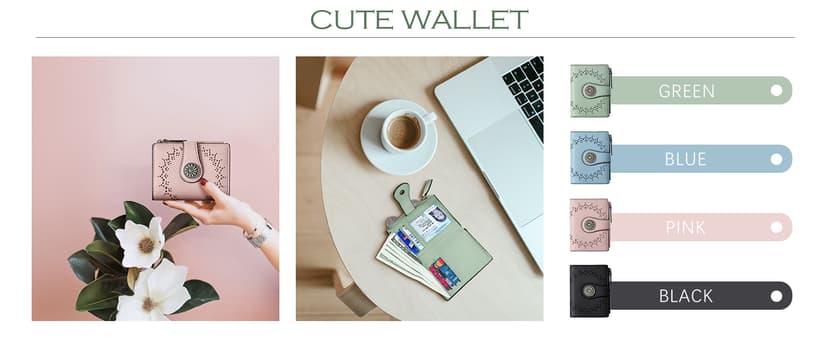 Tipmile Small Wallet for Women Bifold RFID Blocking Card Holder Leather Wallets with Zipper Coin Pocket