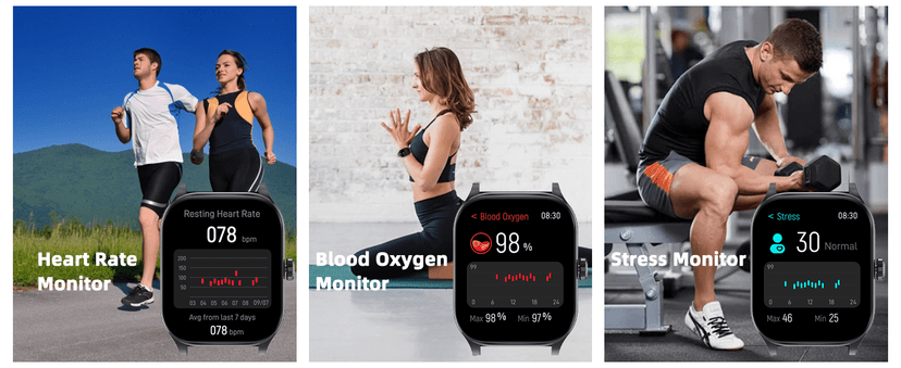 Smart Watch with Built-in GPS and Offline Maps, 1.96" HD Display, Answer/Make Calls, 100+ Sport Modes, Heart Rate/Sleep/SpO2 Monitor, Fitness Activity Tracker for Android and iPhone, 2 Bands, Black