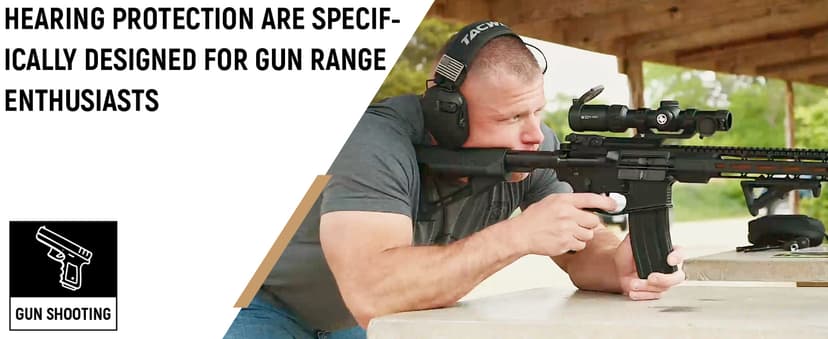 Shooting Earmuff, Ear Protection for Gun Range, Active Noise Reduction NRR 23dB For Hearing Protection