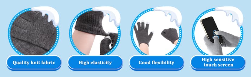 Handepo 50 Pairs Winter Gloves Bulk Knit Stretchy Warm Touchscreen Gloves Multicolor for Men Women Running Cycling Driving