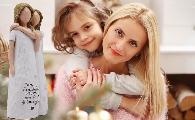 Birthday Gifts for Mom,Mother of The Bride Gift,Christmas Mothers Day,Mother Daughter Statue Mom Birthday Gifts from Daughter,Gifts for Mom Hand-Painted Figurines B0D9QCPWTW