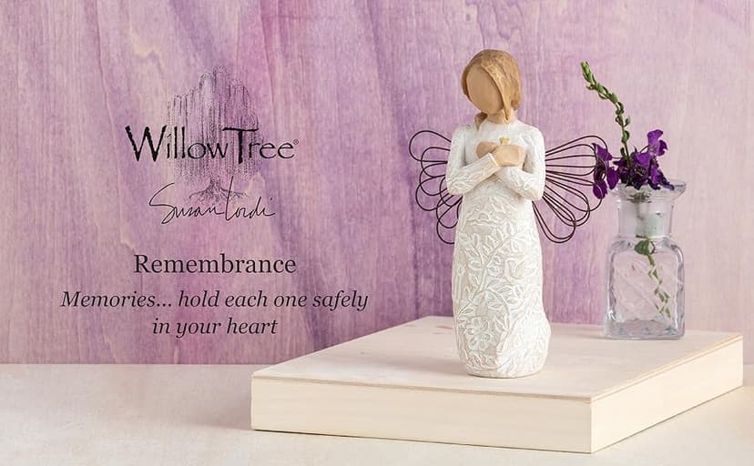 Willow Tree Remembrance Angel (Lighter Skin), Memories…Hold Each one Safely in Your Heart, A Gift to Express Sympathy, Comfort, Remembrance and Healing, Sculpted Hand-Painted Figurine
