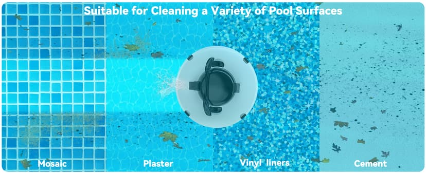 GMAPLAE Cordless Pool Vacuum for Above Ground Pool, Robotic Pool Cleaner with Dual Motors Strong Suction, 120 Mins Runtime, Auto-Parking, Pool Cleaner Robot for Inground Flat Pools Up to 1000 Sq.Ft