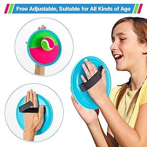 Outdoor Games, Toss and Ball Set with 6 Paddles and 3 Balls, Perfect Yard Games Outdoor Toys Games for Kids Ages 4-8 Easter Gifts for Kids/Adults/Family