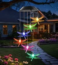Unique Birthday Small Gifts for Mom Grandma Nana Wife Sister Auntie, Solar Lights Outdoor Decor for Garden Yard Patio Porch Winzwon Solar Wind Chimes, Christmas Gardening Butterfly Gifts for Women B0BTCP3YMM