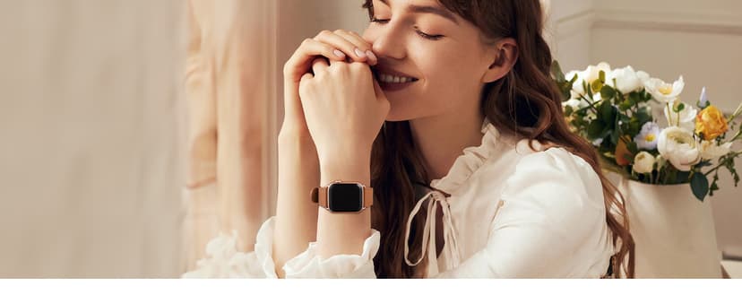 MNBVCXZ Leather Bands Compatible with Apple Watch Band Women, Womens Genuine Replacement Strap for iWatch Series 11 10 9 8 7 6 5 4 3 2 1 SE 3 SE 2 SE (42mm 41mm 40mm 38mm, Pink Sand/Rose Gold)