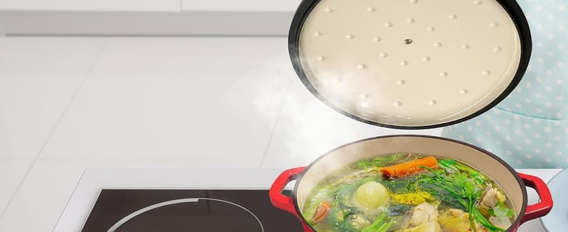 Mueller DuraCast 6 Quart Enameled Cast Iron Dutch Oven Pot with Lid, Heavy-Duty, Oven Safe up to 500° F & Across All Cooktops, Wedding Registry Ideas & Gifts, Emerald