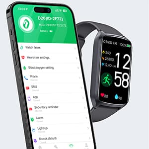 Amzhero Health Fitness Tracker with 24/7 Heart Rate, Blood Oxygen, Blood Pressure, Sleep Tracker, 5ATM Waterproof Activity Trackers with Step Tracker, Pedometer (S & L Bands Included)