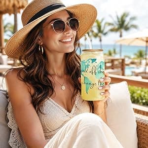 Frerdui Graduation Gift for Her – And Off She Went to Change the World 16oz Glass Cup, Cute Grad Gift for College High School Graduate, Grad Gift for Daughter Niece Granddaughter Friend B0GTY7QRB9
